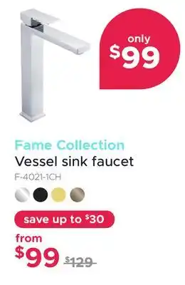 Bath Depot Fame collection Vessel sink faucet offer