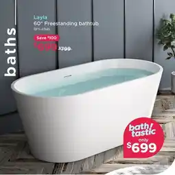 Bath Depot Layla 60 Freestanding bathtub offer