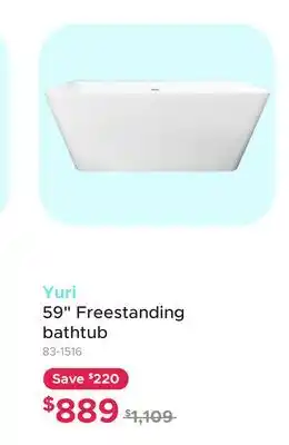 Bath Depot Yuri 59 Freestanding bathtub offer