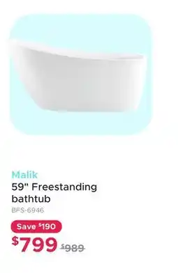 Bath Depot Malik 59 Freestanding bathtub offer