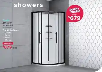 Bath Depot Thallo 34 x 34 shower kit offer