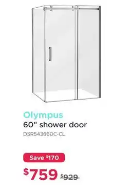 Bath Depot Olympus 60 shower door offer