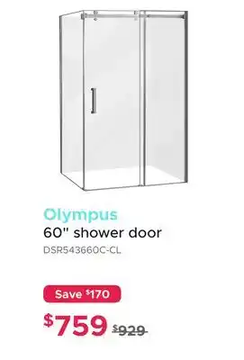 Bath Depot Olympus 60 shower door offer