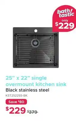 Bath Depot 25 x 22 single overmount kitchen sink Black stainless steel offer