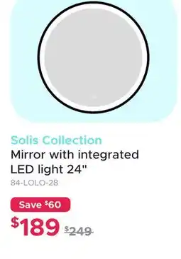 Bath Depot Solis Collection Mirror with integrated LED light 24 offer