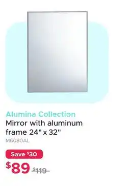 Bath Depot Alumina Collection Mirror with aluminum frame 24 x 32 offer