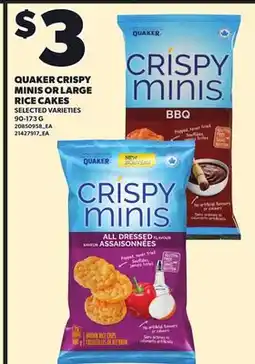 Independent City Market QUAKER CRISPY MINIS OR LARGE RICE CAKES, 90-173 G offer