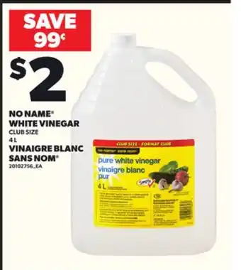 Independent City Market NO NAME WHITE VINEGAR, 4 L offer