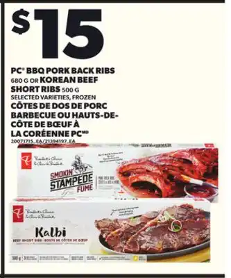 Independent City Market PC BBQ PORK BACK RIBS, 680 G OR KOREAN BEEF SHORT RIBS, 500 G offer