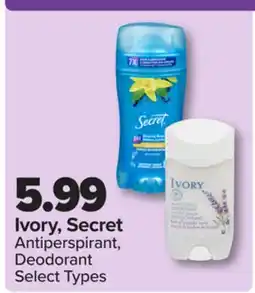 PharmaChoice Ivory, Secret Antiperspirant, Deodorant offer