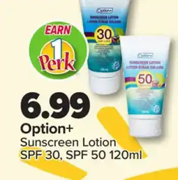 PharmaChoice Option+ Sunscreen Lotion SPF 30, SPF 50 offer