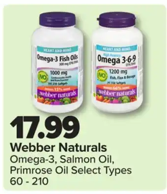 PharmaChoice Webber Naturals Omega-3, Salmon Oil, Primrose Oil offer