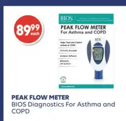 Wellwise by Shoppers PEAK FLOW METER BIOS Diagnostics For Asthma and COPD offer