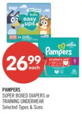 Shoppers Drug Mart PAMPERS SUPER BOXED DIAPERS or TRAINING UNDERWEAR offer