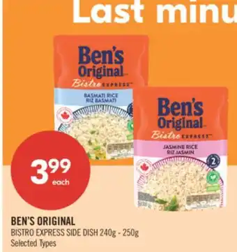 Shoppers Drug Mart BEN'S ORIGINAL BISTRO EXPRESS SIDE DISH 240g - 250g offer