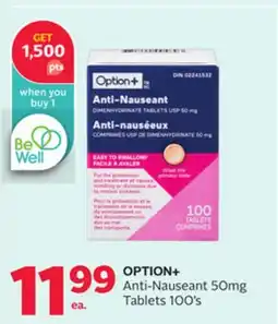 Rexall OPTION + Anti-Nauseant 50mg Tablets offer