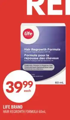 Shoppers Drug Mart LIFE BRAND HAIR REGROWTH FORMULA offer