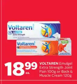 Rexall VOLTAREN Emulgel Extra Strength Joint Pain 100g or Back & Muscle Cream 120g offer