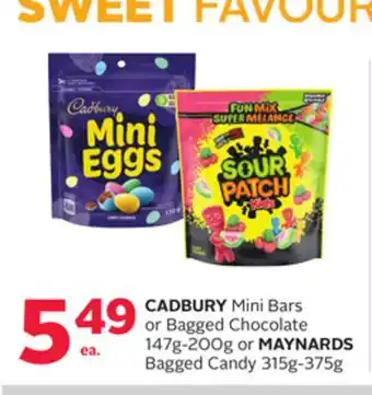 Rexall CADBURY Mini Bars or Bagged Chocolate 147g-200g or MAYNARDS Bagged Candy 315g-375g offer