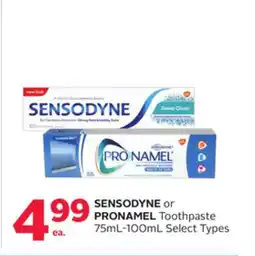 Rexall SENSODYNE or PRONAMEL Toothpaste 75mL-100mL offer