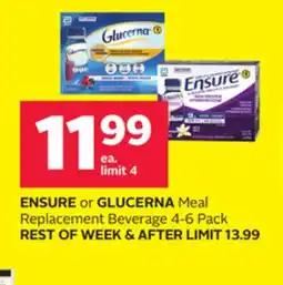 Rexall ENSURE or GLUCERNA Meal Replacement Beverage offer