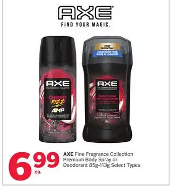 Rexall AXE Fine Fragrance Collection Premium Body Spray or Deodorant offer