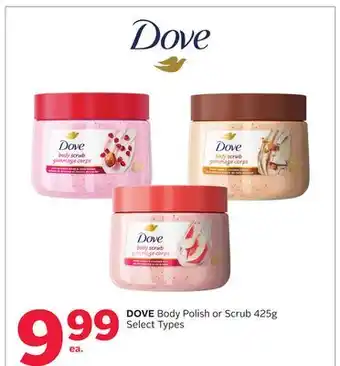 Rexall DOVE Body Polish or Scrub offer