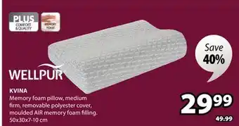 JYSK Wellpur KVINA Memory foam pillow offer