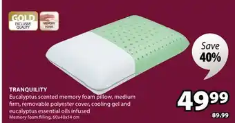 JYSK TRANQUILITY Eucalyptus scented memory foam pillow offer