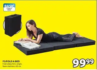 JYSK FOLD A BED Fold a bed firm single foam mattress offer