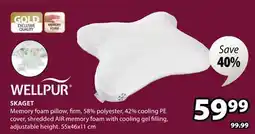 JYSK WELLPUR SKAGET Memory foam pillow offer