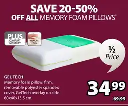 JYSK GEL TECH Memory foam Pillow offer