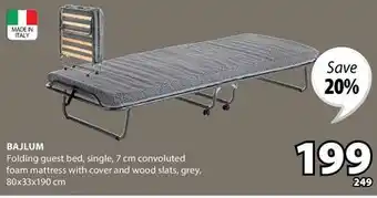 JYSK BAJLUM Folding guest bed offer