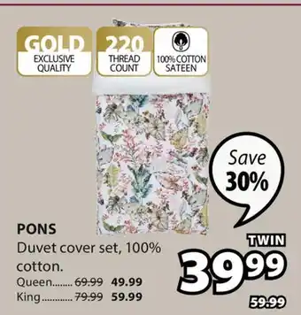 JYSK PONS Duvet cover set offer