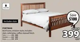 JYSK PORTMAN Bed frame, mission-style offer