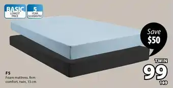 JYSK F5 Foam mattress offer