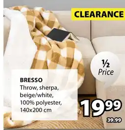 JYSK BRESSO Throw, sherpa, beige offer