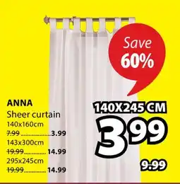 JYSK ANNA Sheer curtain offer