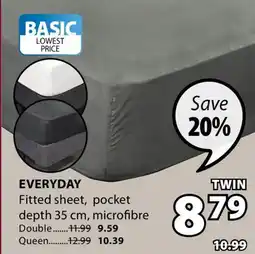 JYSK EVERYDAY Fitted sheet, pocket depth bre offer