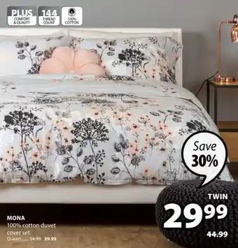 JYSK MONA 100% cotton duvet cover set offer