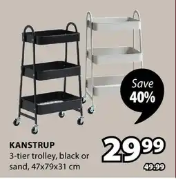 JYSK KANSTRUP 3-tier trolley offer