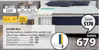 JYSK SCANDI BLU Spring mattress offer