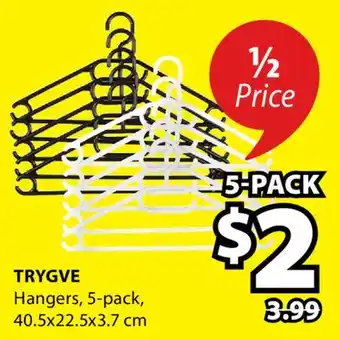 JYSK TRYGVE Hangers offer