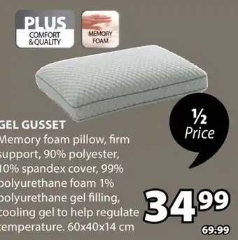 JYSK GUSSET Memory foam pillow offer