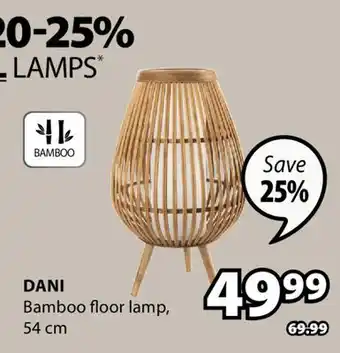 JYSK DANI Bamboo floor lamp offer