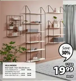 JYSK Hejlsminde Wall Shelf, 1-tier offer