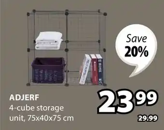 JYSK ADJERF 4-cube storage unit offer