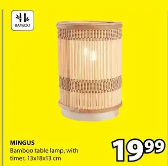 JYSK MINGUS Bamboo table lamp offer