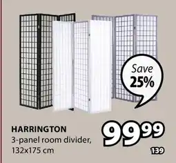 JYSK HARRINGTON 3-panel room divider offer