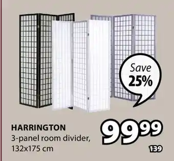 JYSK HARRINGTON 3-panel room divider offer